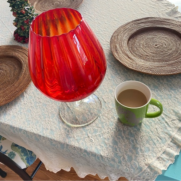 Empoli Italian over sized Brandy snifter with clear twisted stem. 12” tall. - Picture 7 of 7